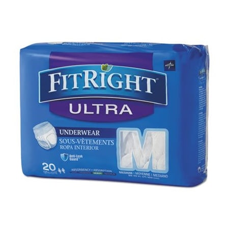 Medline RIGHT ULTRA PROTECTIVE UNDERWEAR, MEDIUM, 28in TO 40in WAIST, 4PK FIT23005ACT